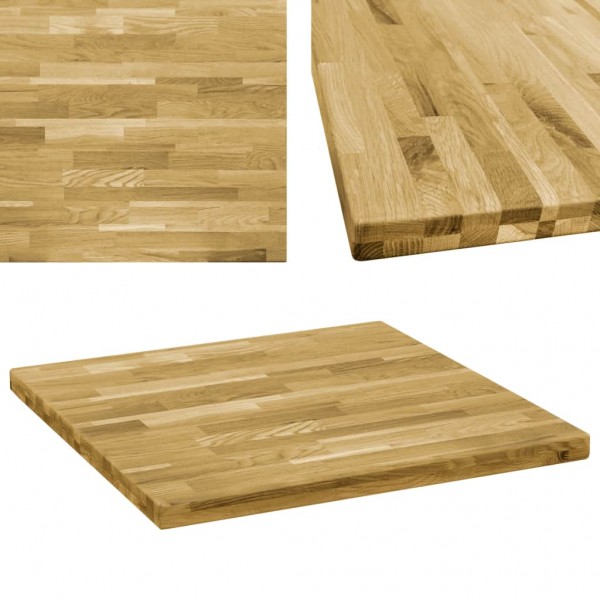 Tabela de mesa quadrada de madeira maciça de carvalho 44 mm 80x80 cm D