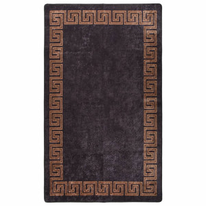 Alfombra lavable antideslizante negro y dorado 150x230 cm D