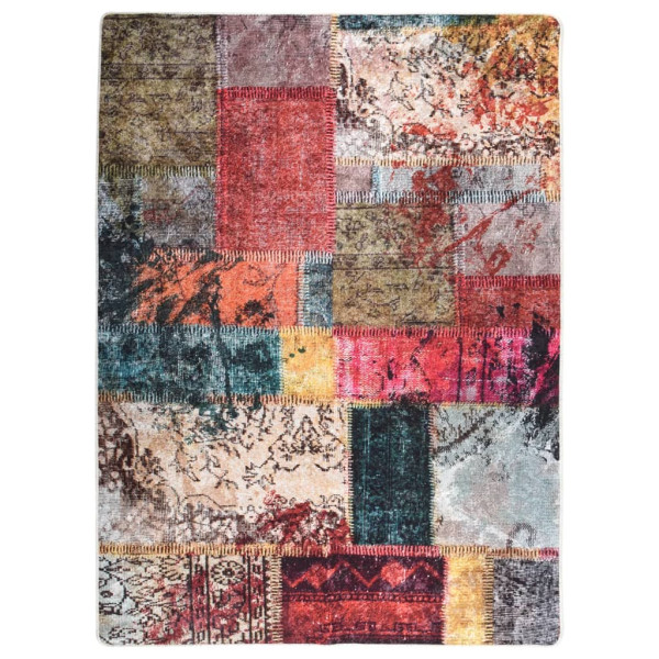 Tapete lavável antiderrapante patchwork multicolor 150x230 cm D