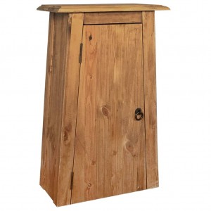 Mueble de pared para baño madera maciza de pino 42x23x70 cm D