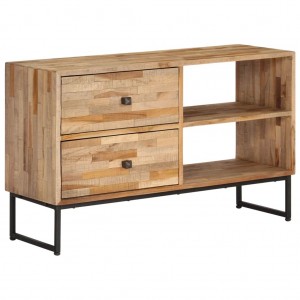 Mueble para TV de madera de teca reciclada 90x30x55 cm D