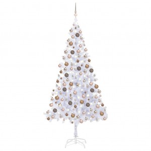 Árvore de Natal artificial com luzes e bolas 910 ramos 210 cm D