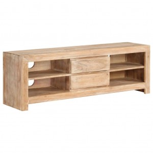Mueble para TV madera maciza acacia marrón claro 120x30x40 cm D