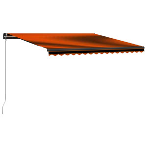 Toldo manual retráctil naranja y marrón 400x300 cm D