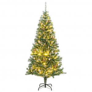 Árvore de Natal artificial com 300 LEDs e 180 cm de neve D