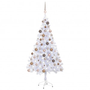Árbol de Navidad artificial con luces y bolas 230 ramas 120 cm D