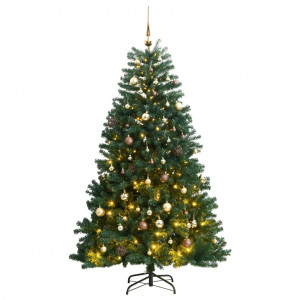 Árvore de Natal artificial com 300 LEDs e bolas 240 cm D