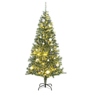 Árbol de Navidad artificial con 300 LED bolas y nieve 180 cm D