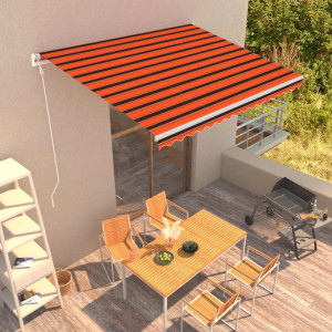 Toldo automático retráctil naranja y marrón 400x300 cm D