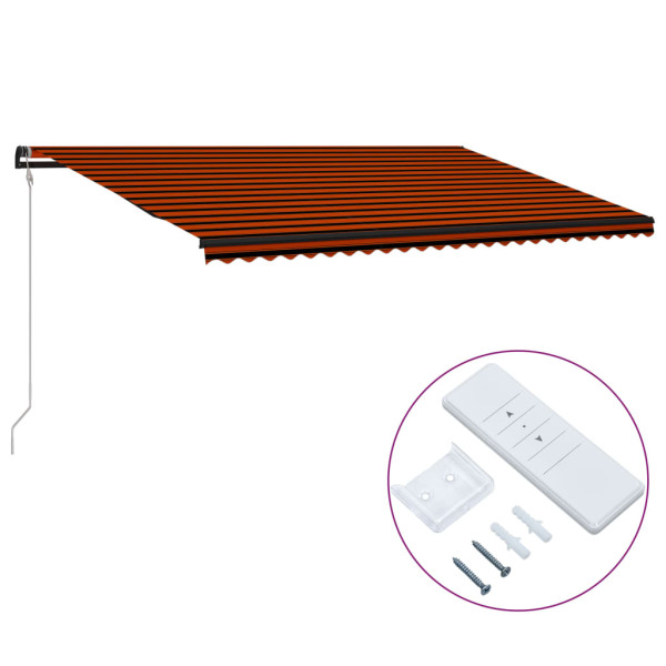 Toldo automático retrátil laranja e marrom 600x300 cm D