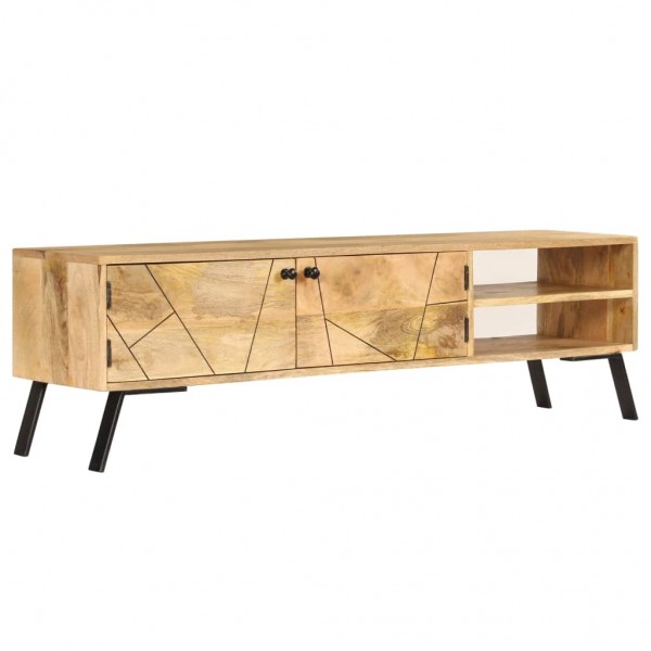 Mueble de TV madera maciza de mango 140x30x40 cm D