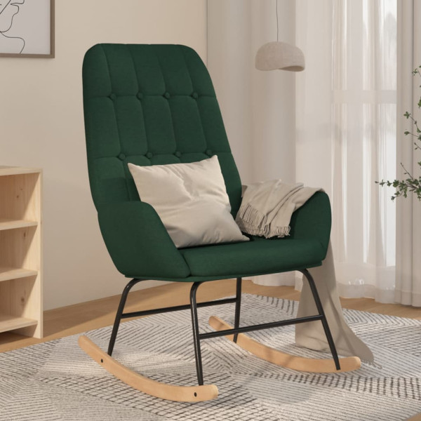 Cadeira de balanço em tecido verde escuro D