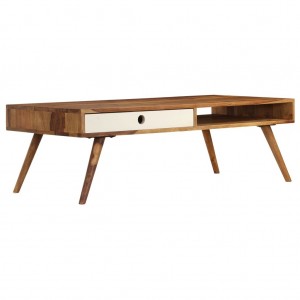 Mesa de centro de madera maciza de sheesham 110x50x35 cm D