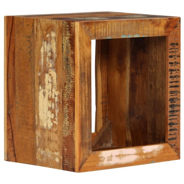 Stool de madeira maciça reciclada 40x30x40 cm D
