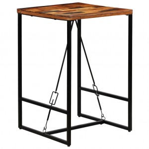 Mesa de bar de madeira maciça reciclada 70x70x106 cm D