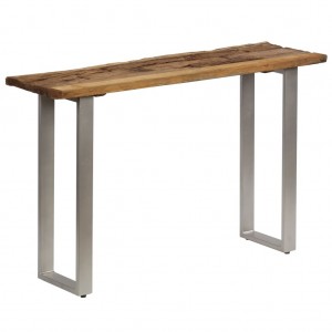 Mesa consola madera reciclada y acero 120x35x76 cm D