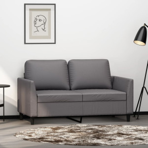 Sofá de 2 plazas de cuero sintético gris 120 cm D