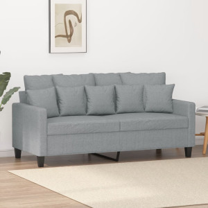 Sofá de 2 plazas de tela gris claro 140 cm D