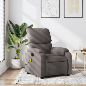 Assento de massagem reclinável de tecido cinza D
