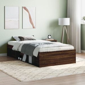 Estructura de cama roble marrón 100x200 cm D