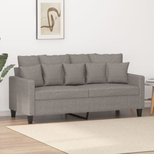 Sofá de 2 plazas de tela gris taupé 140 cm D