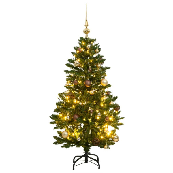 Árbol de Navidad artificial con bisagras 150 LED y bolas 150 cm D