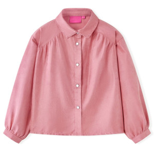 Blusa para niños con mangas de farol rosa palo 92 D