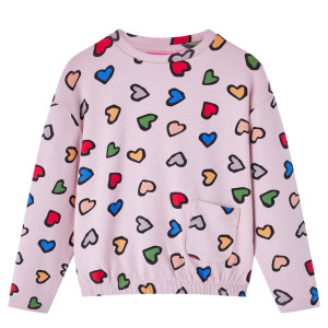 Sudadera para niños con estampado de corazones rosa 92 D