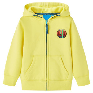 Camiseta para crianças com capuz e luz amarelo zip 116 D