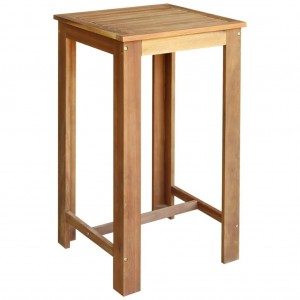 Mesa de bar de madera de acacia maciza 60x60x105 cm D