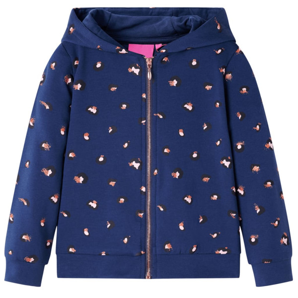 Sudadera para niños con capucha estampado de lunares azul marino 104 D