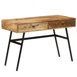Mesa de escritorio con cajones madera mango maciza 110x50x76 cm D
