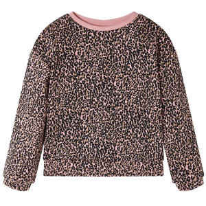 Sudadera para niños con estampado de leopardo rosa medio 92 D