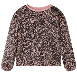 Camisola infantil com impressão de leopardo rosa média 116 D