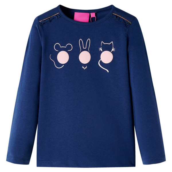 T-shirt infantil mangas compridas mar azul imprimir 104 D