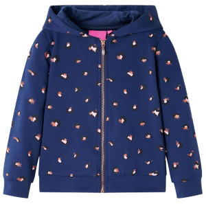 Sudadera para niños con capucha estampado de lunares azul marino 116 D