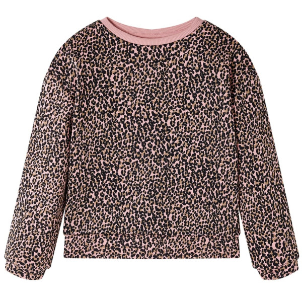 Camisola infantil com leopardo rosa impressão média 140 D