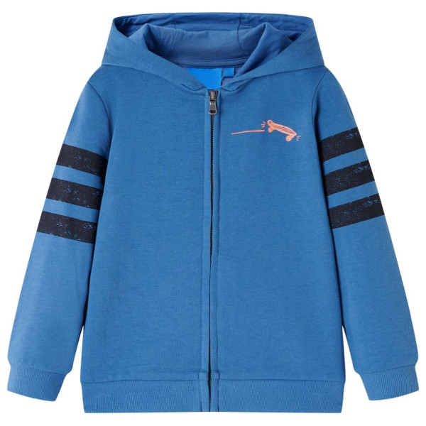 Sudadera de niños con capucha cremallera estampado monopatín azul 104 D