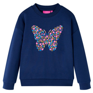 Sudadera para niños con estampado de mariposa azul marino 116 D