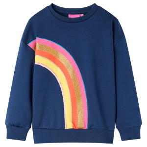 Sudadera para niños con estampado de arco iris azul marino 104 D