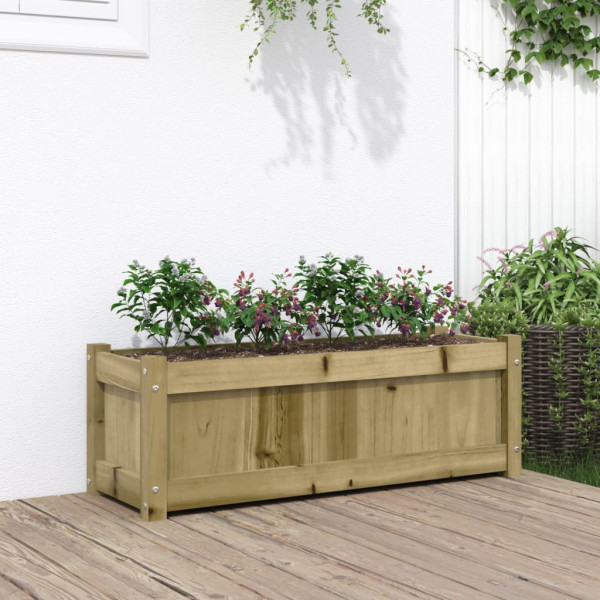 Jardinera de madera de pino impregnada 90x31x31 cm D