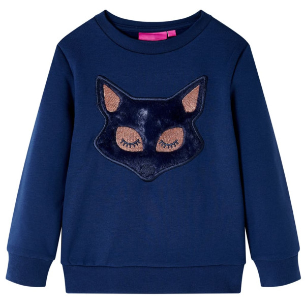 Sudadera para niños con diseño de zorro peludo azul marino 104 D