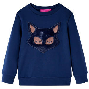 Sudadera para niños con diseño de zorro peludo azul marino 140 D