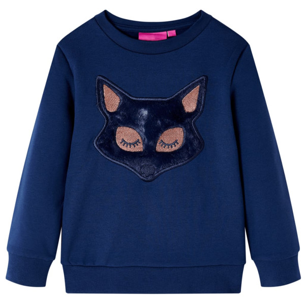 Sudadera para niños con diseño de zorro peludo azul marino 140 D