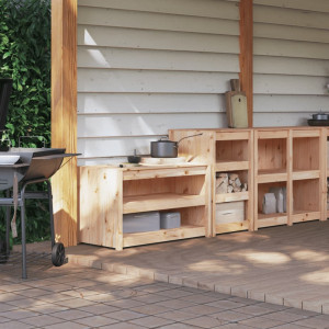 Mobiliário de cozinha exterior 2 peças madeira maciça de pinho D