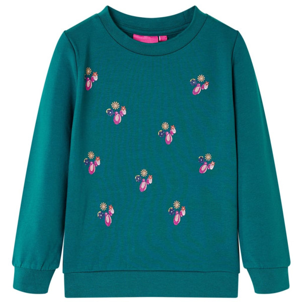 Sudadera para niños estampado purpurina verde oscuro 92 D