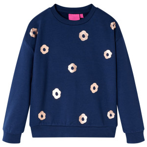 Sudadera para niños con estampado de flores azul marino 140 D