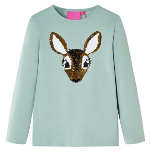 T-shirt de crianças longa lentil deer meia mint 92 D