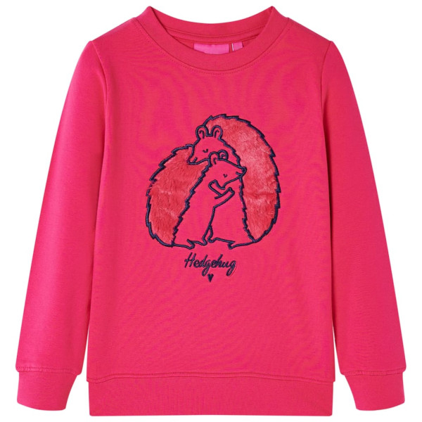 Sudadera para niños con diseño de erizo rosa chillón 128 D