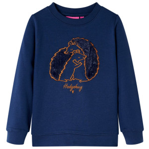 Sudadera para niños con diseño de erizo azul marino 128 D